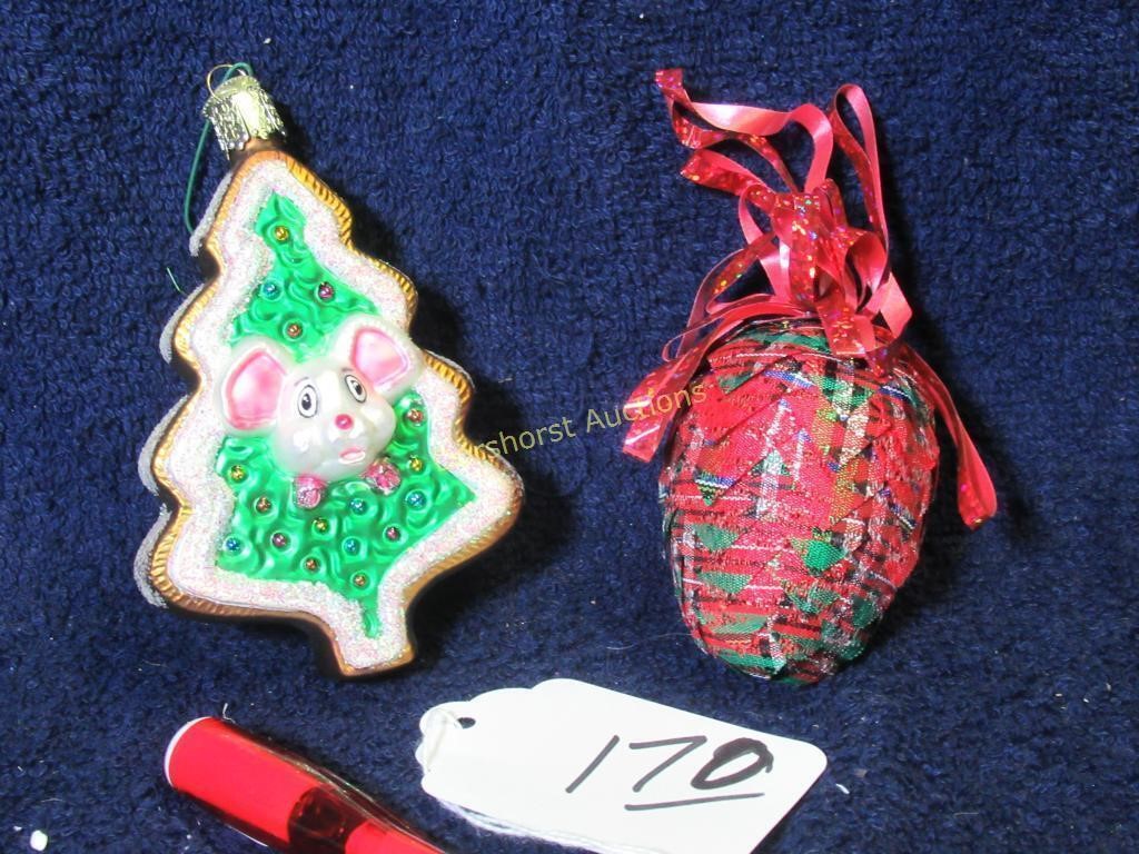 OLD WORLD CHRISTMAS MOUSE & PINECONE ORNAMENT