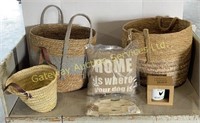 3 Wicker Baskets, Pillow, Mug, Cosmetic Case