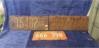 (2) PA. License Plates (1919 & 1921) & (1) 1962