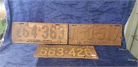 (3) Vintage PA. License Plates (1922, 1924 &