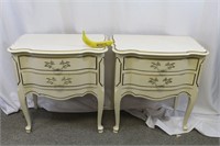 Pair Mid-Century French Provincial Nightstands