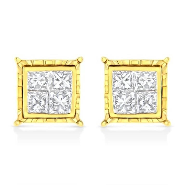 14K Gold Lab Diamond Stud Earrings