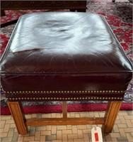 LEATHER CLAD FOOT STOOL