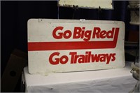 DOUBLE SIDED TRAILWAYS METAL SIGN