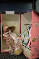 MADAME ALEXANDER DOLL WITH CLOTHES IN CASE