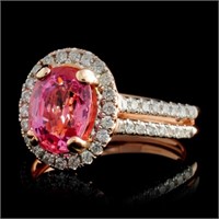 2.40ct Spinel & 0.46ctw Diam Ring in 14K Rose Gold
