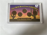 The Wild West 5 Indian Head Cenys Coin Collection