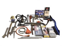 Glue Gun, Brush, Wiring Nut assortment. Door Handl