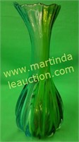 Margie's Garden Green & Blue Art Glass Vase