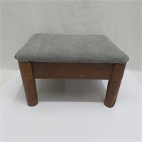 Footstool - upholstered - homemade - worn