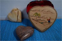 Heart Shaped Box & Heart Shaped Polished Stones