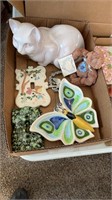 Box of ceramic butterfly cat wall switch plates