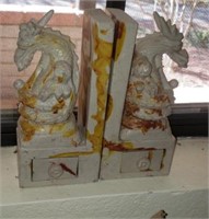 Asian Dragon? Bookends W/ Small Drawer