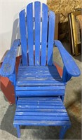 Wooden Lawn Chair With Footrest