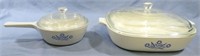 2 CORNING WARE CORNFLOWER CASSEROLE DISHES W/LIDS