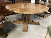 60” round wood table