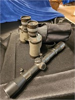 Siam cat optics binoculars & Tasco 4X32 Scope