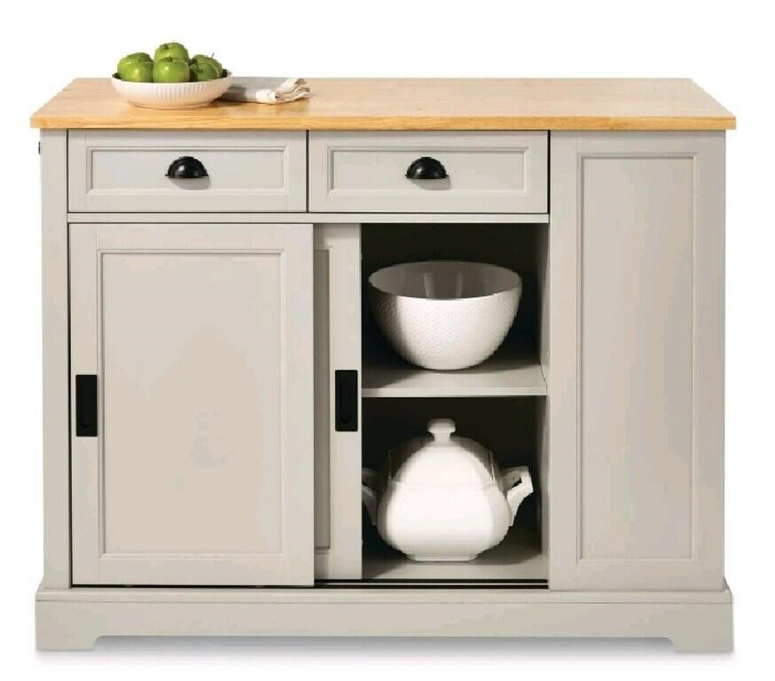 Open Box CANVAS Olsen Wood Top Sliding Door Kitche