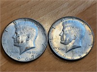 Two Kennedy Half Dollars