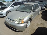 2001 Honda Civic JHMES16501S011822 Gold