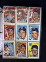 Large group of reprint baseball cards in binder