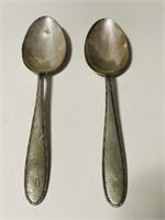 (2) Antique Sterling Silver Spoons