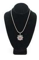 .925 NECKLACE WITH RUBY LIKE STONE