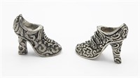 PAIR OF METAL PEWTER SHAPED VICTORIAN SHOES