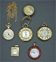 5 GOLD TONE PENDANT WATCHES