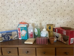 Bathroom items, Q-tips razors, shaving cream,