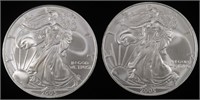 (2) 2005 AMERICAN SILVER EAGLES