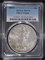 2013 AMERICAN SILVER EAGLE PCGS MS70