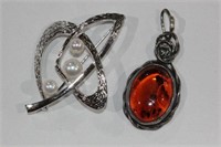 Qty of jewellery to incl. a sterling silver amber