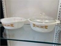 Vintage Fire King Wheat Casserole Dishes
