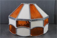 Orange and White Stain Glass Shade