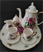 Demi Tasse Tea Set, Tea Pot, Tray, Cups& Saucers