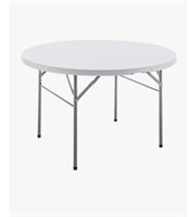 New White 4 Ft 48inch Round Plastic Folding Table