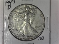 1947-D Walking Liberty Half Dollar