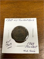 1869 U.S. TWO CENT COIN