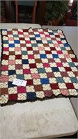 Three crochet blankets, first one is 38 x 52,