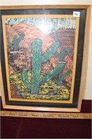 Crayon Etching " The Cactus "By  Alissa Ceolin
