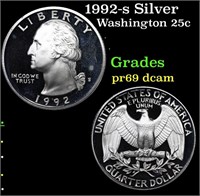 Proof 1992-s Silver Washington Quarter 25c Grades