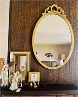 Oval Gold Framed Mirror, Rectangle Mirror, Love