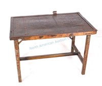 Custom Rustic Wood & Metal Table