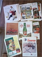 1950s large color magazine ads Cars 7up Pepsi