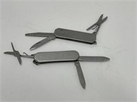 Two Stainless Steel Pocket Utility Pen Knifes