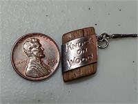 OF) Sterling silver knock on wood charm