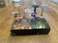 COLORED GLASSWARE & COCACOLA GLASSES