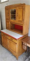 Pretty and old cabinet with enamel top approx