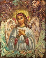 "Guardian Angel"7x5,5”Collectible Icon-Antanenka